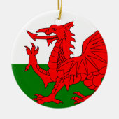 De rode Draak [Vlag van Wales] Keramisch Ornament (Voorkant)