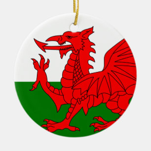 De rode Draak [Vlag van Wales] Keramisch Ornament