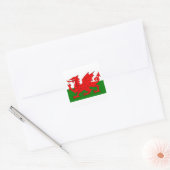 De Rode Draak [Vlag van Wales] Vierkante Sticker (Envelop)