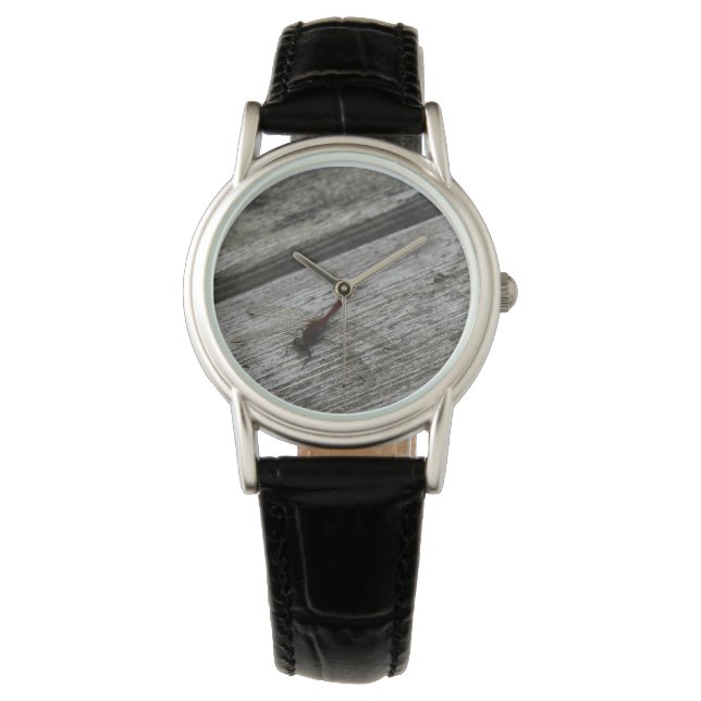 De rode dragonfly horloge (Voorkant)