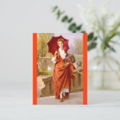 De rode dress - Caraud Briefkaart (Staand voorkant)