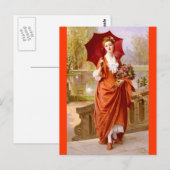 De rode dress - Caraud Briefkaart (Voorkant / Achterkant)