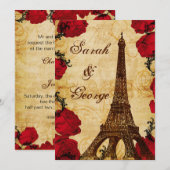 de rode eiffeltoren die het huwelijk van Parijs u Kaart (Voorkant / Achterkant)