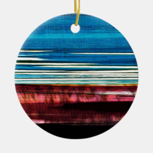 De Rode En Blauwe Storing 3 - Abstracte Kunst Keramisch Ornament (Voorkant)