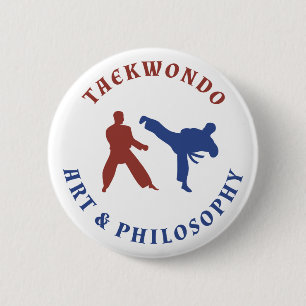 De Rode en Blauwe Zegel van Taekwondo Ronde Button 5,7 Cm