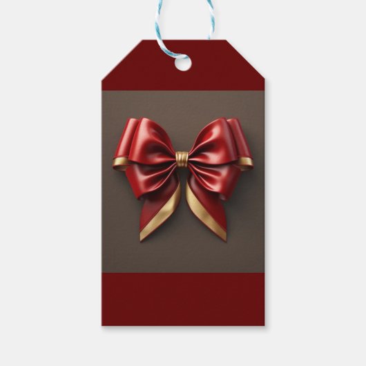 De rode en gouden boog cadeaulabel (Voorkant)