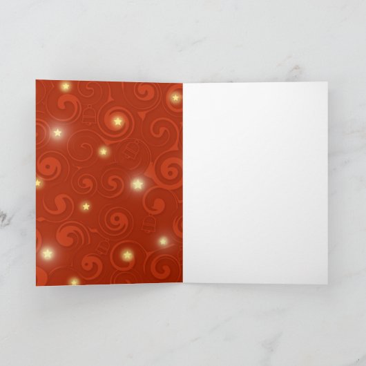 De rode en Gouden scène van de Cadeaus van Feestdagen Kaart (Binnen)