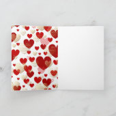 De rode en Gouden Valentijnsdag van het Patroon Feestdagen Kaart (Binnen)