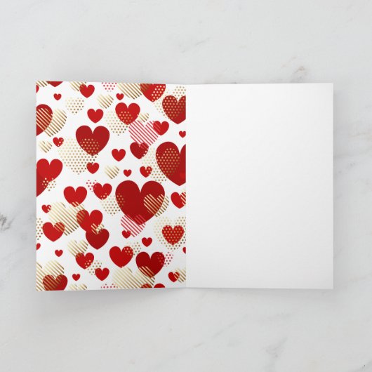 De rode en Gouden Valentijnsdag van het Patroon Feestdagen Kaart (Binnen)