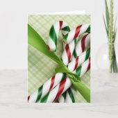 De rode en Groene Kerstkaart van het Riet van het Feestdagen Kaart (Voorkant)