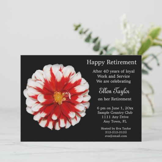 De rode en Witte BloemenUitnodiging van de Partij Kaart (Staand voorkant)