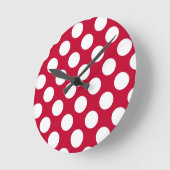 De rode en Witte Klok van de Muur Polkadots (Hoek)