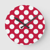 De rode en Witte Klok van de Muur Polkadots