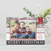 De rode en Zwarte Elegante Kaart van de Foto van (Staand voorkant)