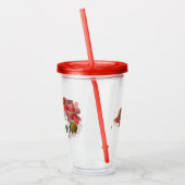 De rode feestbloemen van het kerstseizoen acryl drinkbeker (Links)