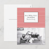 De rode Feestelijke Foto van de Vakantie van Feestdagenkaart (Voorkant / Achterkant)