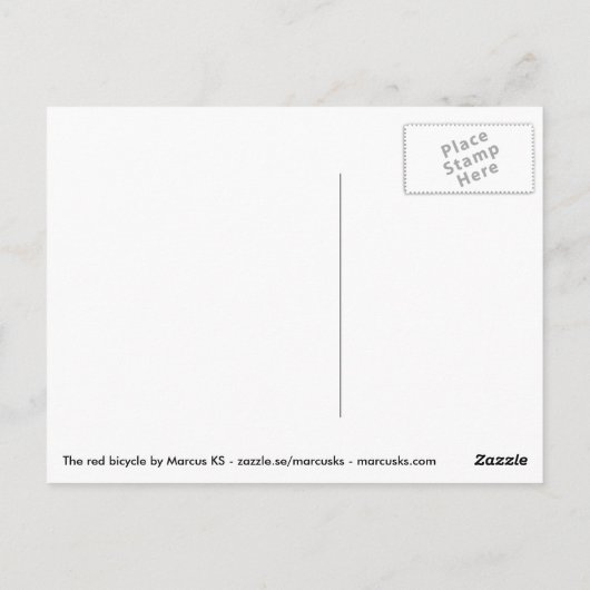 De rode fiets briefkaart (Achterkant)