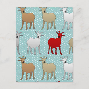 De rode geit briefkaart