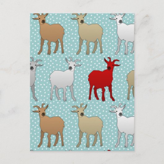 De rode geit briefkaart (Voorkant)