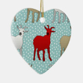 De rode geit keramisch ornament (Rechts)