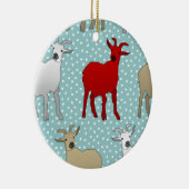De rode geit keramisch ornament (Rechts)