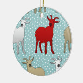 De rode geit keramisch ornament (Links)