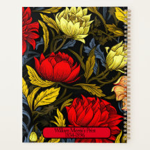De rode & gele bloemenprint van William Morris