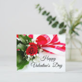 De rode Gelukkige Valentijnsdag van Rozen Feestdagenkaart (Staand voorkant)