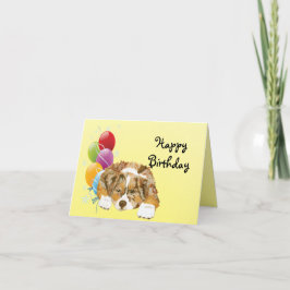 De rode Gelukkige Verjaardag van het Puppy van Kaart