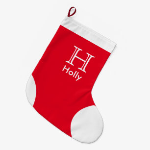 De rode Gepersonaliseerde Kous Met monogram van Grote Kerstsok