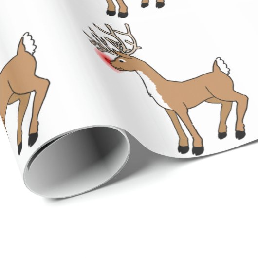 De rode gestreepte rendiersoort cadeaupapier (Rol Hoek)