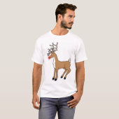 De rode gestreepte rendiersoort t-shirt (Voorkant volledig)