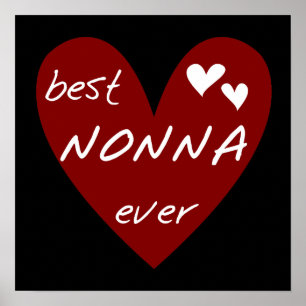 De rode giften van de T-shirts Nonna van het Hart Poster