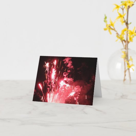 De Rode Glans" Notecard "van raketten Kaart (Gele Bloem)