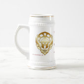 De Rode Grens Stein van de Gouden Griekse Warrior Bierpul (Links)