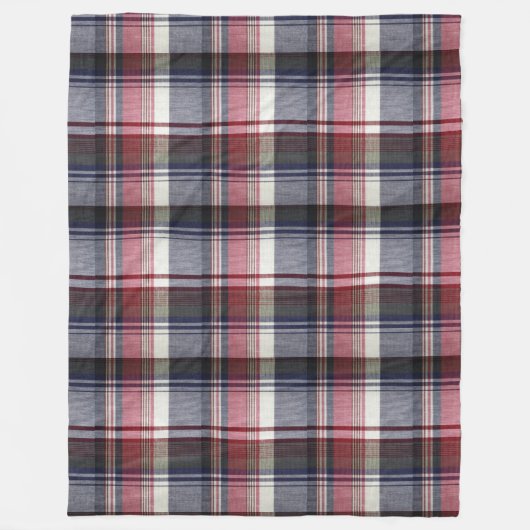 De rode Grijze Plaid van het Geruite Schotse Fleece Deken (Voorkant)