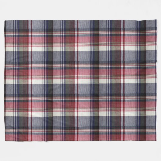De rode Grijze Plaid van het Geruite Schotse Fleece Deken (Voorkant (Horizontaal))
