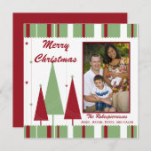 De rode Groene Groet van de Vakantie van de Foto Feestdagenkaart (Voorkant / Achterkant)