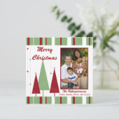 De rode Groene Groet van de Vakantie van de Foto Feestdagenkaart (Staand voorkant)