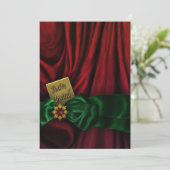 De rode Groene Partij van de Vakantie van Kerstmis Kaart (Staand voorkant)