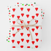De rode groene Stippen van vandaag Hearts Christma Inpakpapier Vel (In situ)
