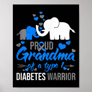 De rode grootmoeder van Diabetes type 1, arrior El Poster