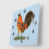 De Rode Haan van de Gember van de kemphaan Vierkante Klok (Hoek)