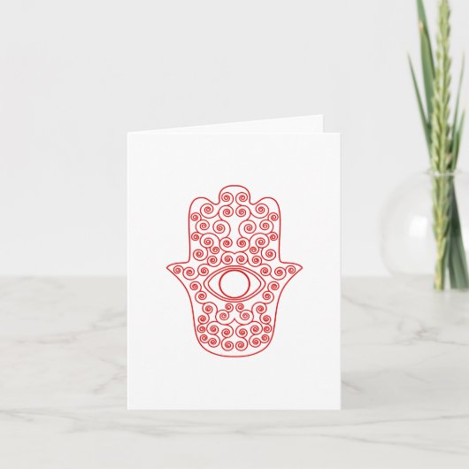 De rode hamsa-Hand van het Overzicht van Kaart (Voorkant)