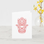 De rode hamsa-Hand van het Overzicht van Kaart (Gele Bloem)