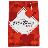 De Rode Harten van de Gelukkige Valentijn Medium Cadeauzakje (Achterkant)