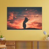 De rode hemel 's nachts is een genoegen - vrouw canvas afdruk (Insitu (Woonkamer))