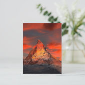 De Rode Hemel van Zwitserland Matterhorn Zermatt Briefkaart (Staand voorkant)