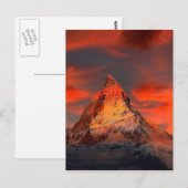De Rode Hemel van Zwitserland Matterhorn Zermatt Briefkaart (Voorkant / Achterkant)