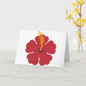 De rode hibiscusbloem kaart (Gele Bloem)